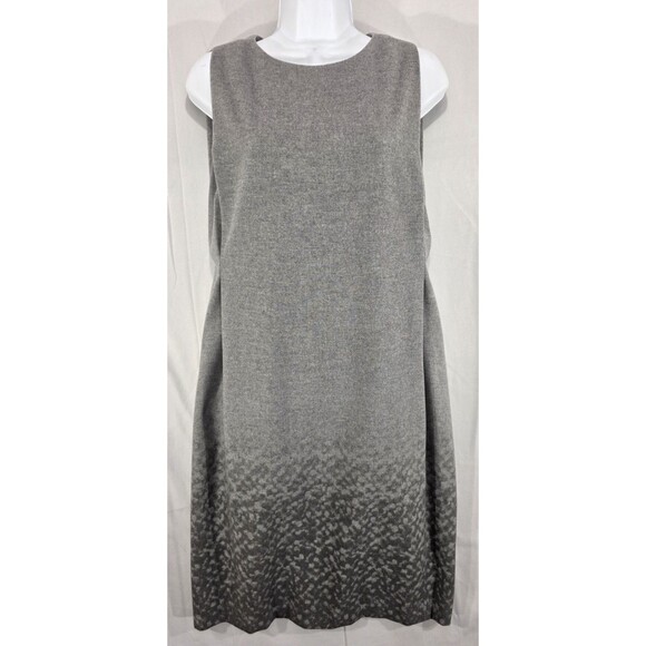EMPORIO ARMANI Womens Virgin Wool Sheath Dress Minimalist Pockets Gray Italy 38 - Picture 8 of 16